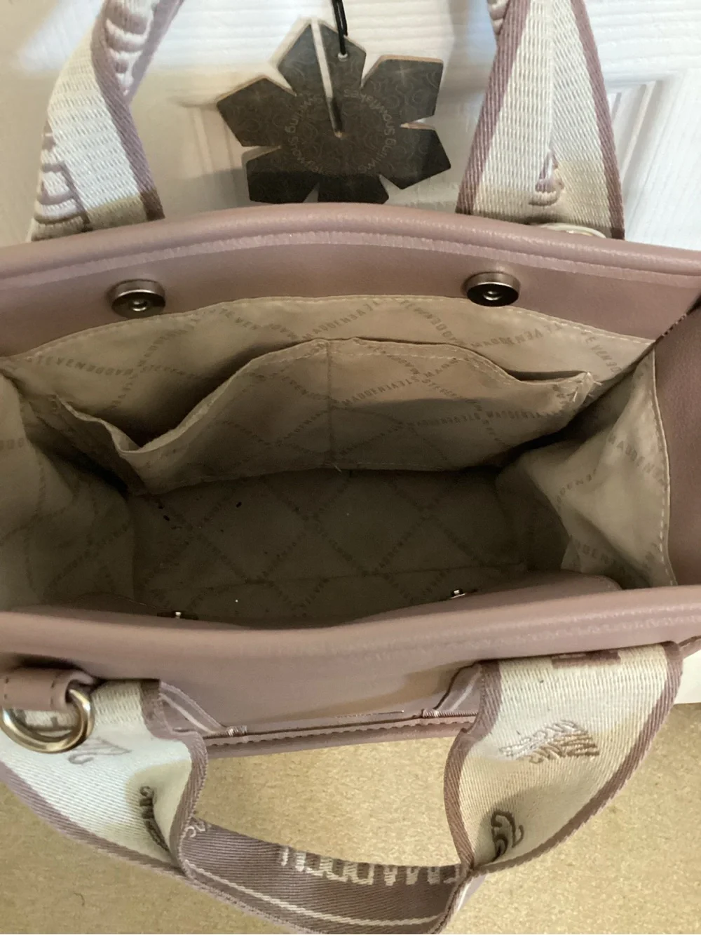 Steve Madden Mauve Tote with Branded Straps